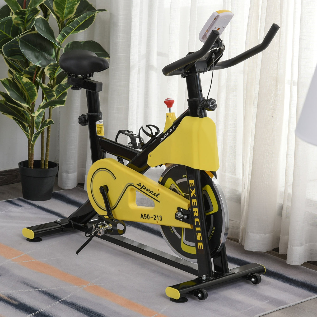 Stationary Bike Yellow Spinning Bike Circuit Fitness Club