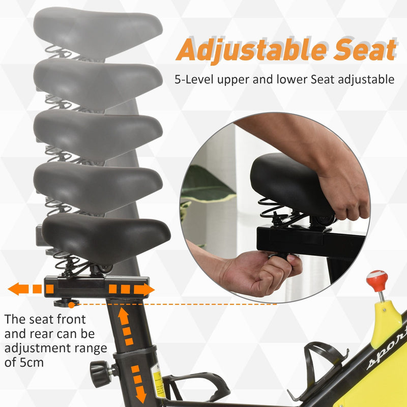Indoor Exercise Bike with Belt Drive Adjustable Resistance Seat Handlebar