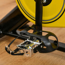 Stationary Spinning Exercise Bike 6kg Flywheel Indoor Gym Office Cycling Cardio Workout Fitness Bike Adjustable Resistance LCD Monitor Pad and Bottle Holder Yellow w/