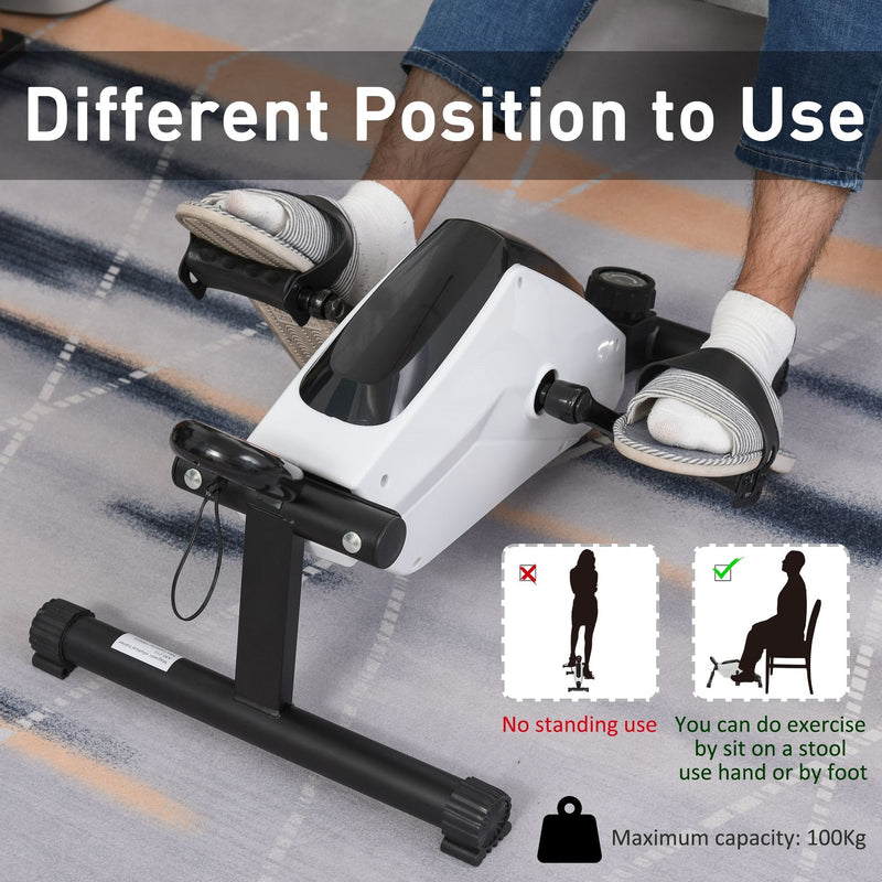 Magnetic Elliptical Trainers Pedal Trainer Under Desk Bike w/LCD Display and 8-Level Adjustable Resistance Home Office Trainer Fitness LCD