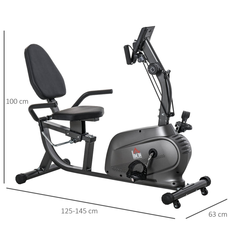 Exercise Training and Workout Stationary Cycling Bike, Pad Holder with LCD Monitor - Black