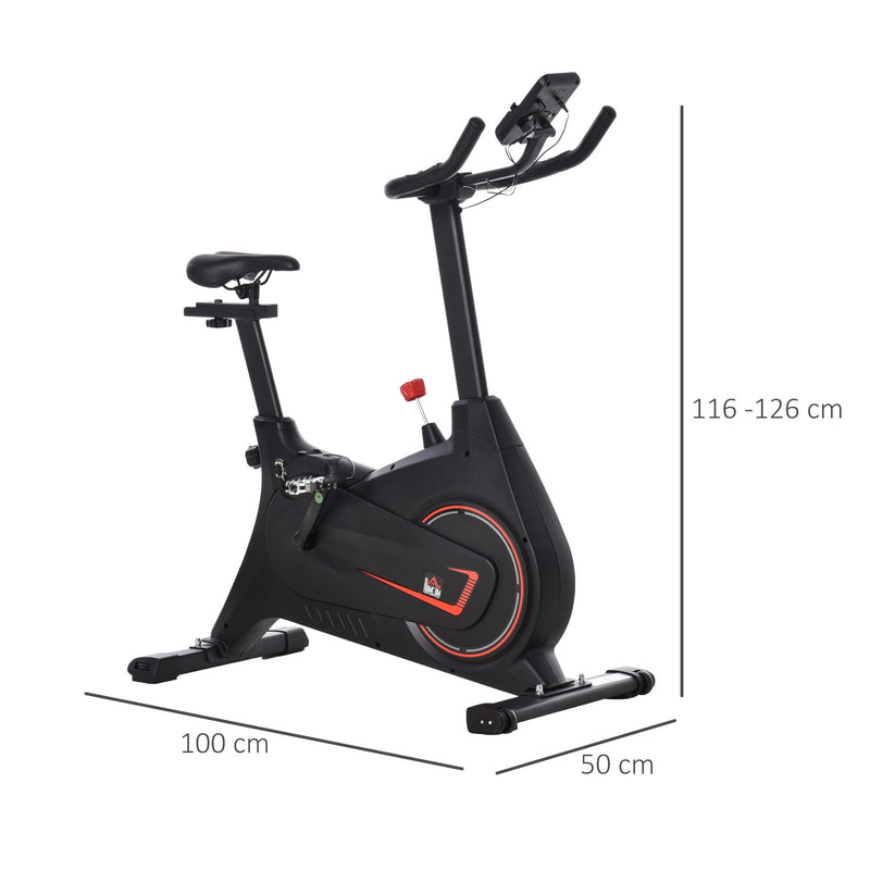 Magnetic Exercise Bike Adjustable Magnetic Resistance Cardio Workout Cycling Bike Trainer, 6kg Flywheel, LCD Display, and Adjustable Seat Height Black Indoor Trainer