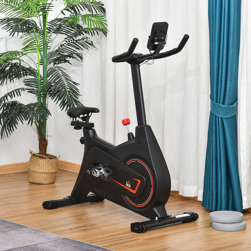 Magnetic Exercise Bike Adjustable Magnetic Resistance Cardio Workout Cycling Bike Trainer, 6kg Flywheel, LCD Display, and Adjustable Seat Height Black Indoor Trainer