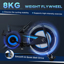 Stationary Exercise Bike, 8kg Flywheel Indoor Cycling Workout Fitness Bike, Adjustable Resistance Cardio Exercise Machine w/ LCD Monitor Pad and Phone Holder for Home, Gym, Office, Black Bike Bike