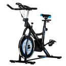 Stationary Exercise Bike, 8kg Flywheel Indoor Cycling Workout Fitness Bike, Adjustable Resistance Cardio Exercise Machine w/ LCD Monitor Pad and Phone Holder for Home, Gym, Office, Black Bike Bike