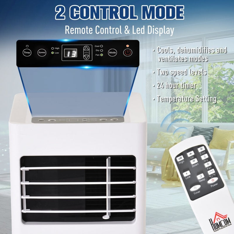 HOMCOM 5000BTU Portable ABS Air Conditioner w/ Remote Control White