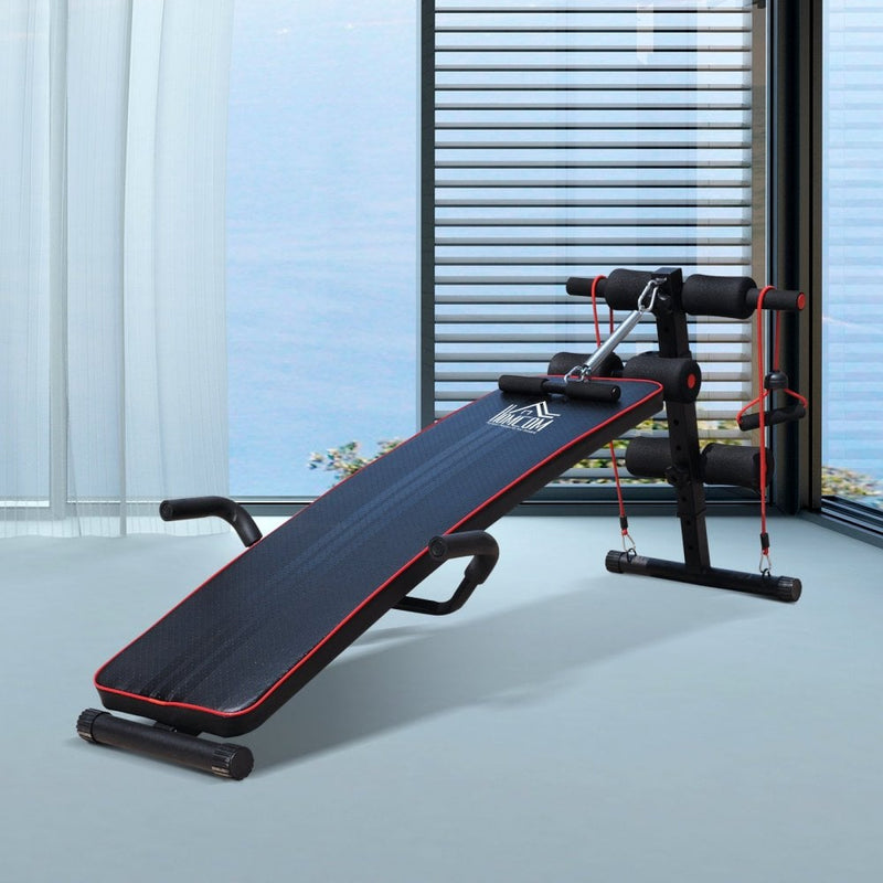 Sit Up Workout Bench, Steel-Black Red