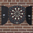 HOMCOM Electronic Dartboard Set 26 Games and 185 Variations with 6 Darts and Cabinet to Stroage Multi-Game Option Ready-to-Play Games