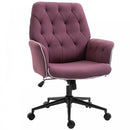 Vinsetto Tufted Desk Chair w/ Arm Rest on Wheels Purple