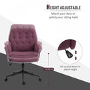 Vinsetto Tufted Desk Chair w/ Arm Rest on Wheels Purple
