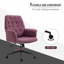 Vinsetto Tufted Desk Chair w/ Arm Rest on Wheels Purple