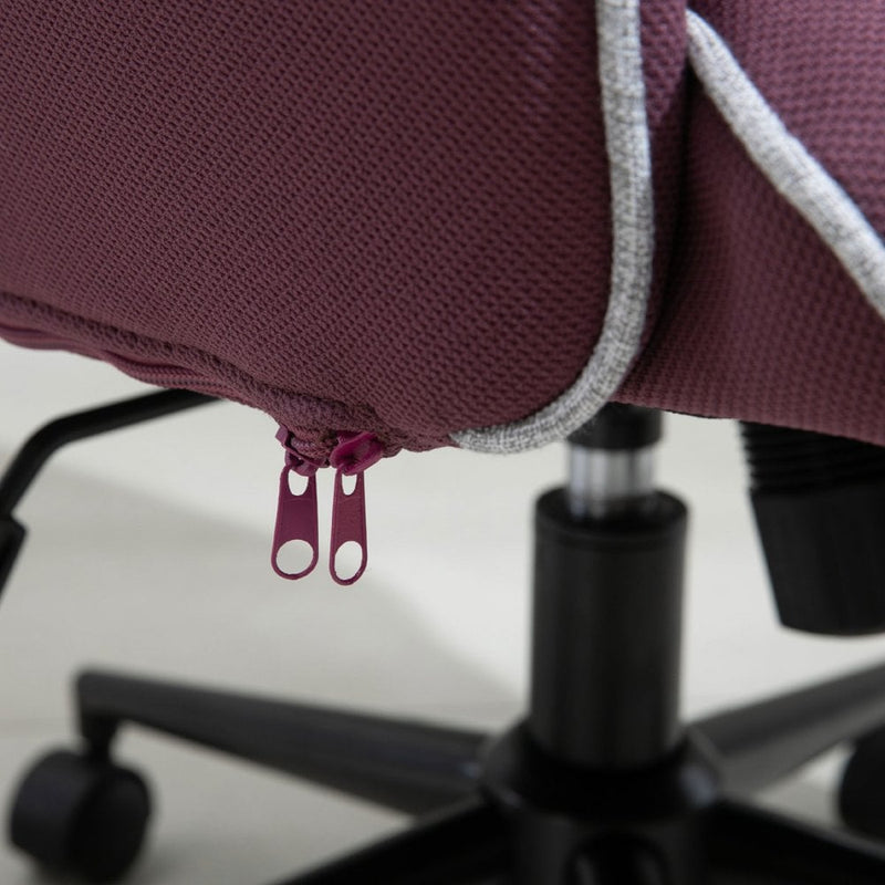 Vinsetto Tufted Desk Chair w/ Arm Rest on Wheels Purple