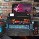 Metal Frame Gaming Computer Desk w/Cup Holder Headphone Hook & Cable Basket Black