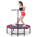 HOMCOM 45"" Mini Round Steel Frame Trampoline w/ Adjustable Handle Pink