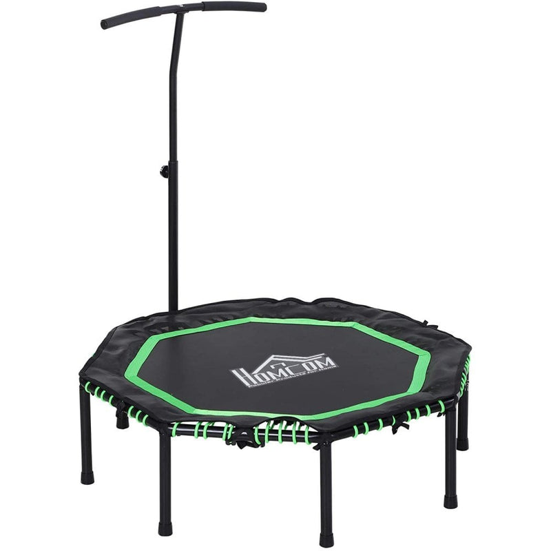 HOMCOM 45"" Mini Hexagon Steel Frame Trampoline w/ Adjustable Handle Green