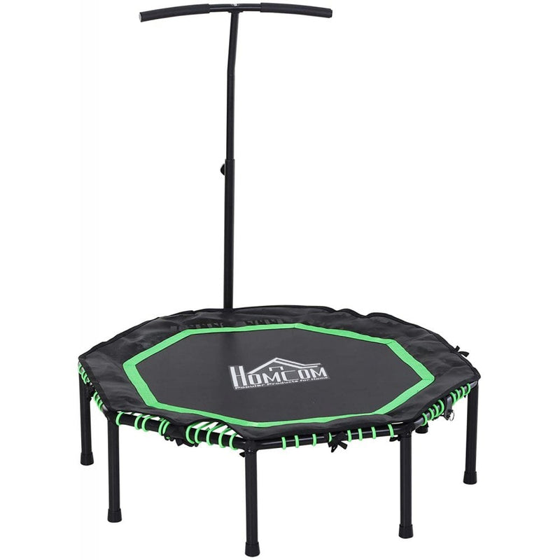 HOMCOM 45"" Mini Hexagon Steel Frame Trampoline w/ Adjustable Handle Green