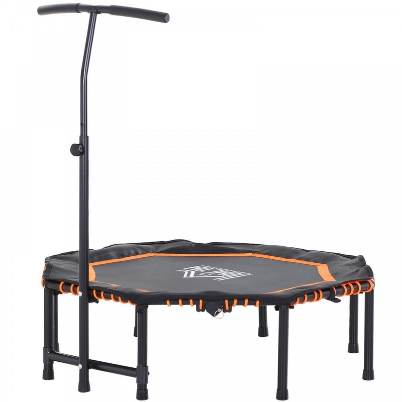 HOMCOM 45"" Mini Hexagon Steel Frame Trampoline w/ Adjustable Handle Orange