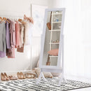 Tall Freestanding Dressing Mirror w/Adjustable Tilt White