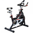 Belt-Driven Exercise Bike  Spinning Flywheel Racing Bicycle Home Fitness Trainer with LCD Display-Black