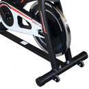 Belt-Driven Exercise Bike  Spinning Flywheel Racing Bicycle Home Fitness Trainer with LCD Display-Black