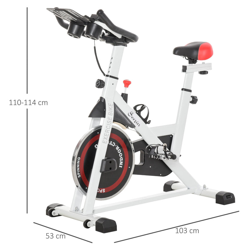 Upright Exercise Bike Indoor Training Cycling Machine Stationary Workout Bicycle with Adjustable Resistance Seat Handlebar LCD Display for Home Gym Height/Resistance