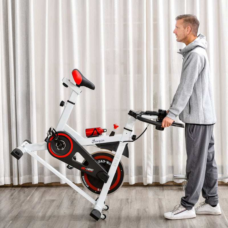 Upright Exercise Bike Indoor Training Cycling Machine Stationary Workout Bicycle with Adjustable Resistance Seat Handlebar LCD Display for Home Gym Height/Resistance