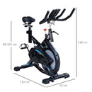 Stationary Exercise Bike with iPad Holder, LCD Monitor, Comfortable Seat, Indoor Cycling Training Bike, 13KG Flywheel - Black