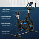 Stationary Exercise Bike with iPad Holder, LCD Monitor, Comfortable Seat, Indoor Cycling Training Bike, 13KG Flywheel - Black
