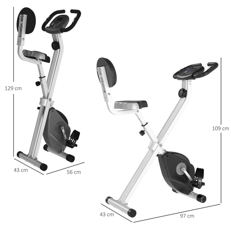 Steel Manual Resistance Exercise Bike w/ LCD Monitor Black