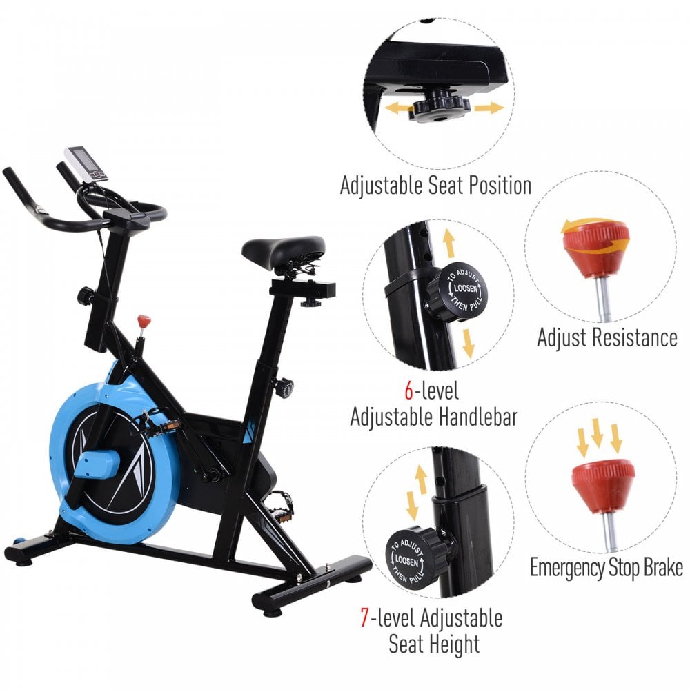 Exercise Bike, Stationary Belt Drive Bicycle,Resistance Adjustable wit