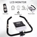 Exercise Bike Stationary Adjustable Height&Magnetic Recumbent Cycling w/ LCD, Phone Holder Adjust Magnetic Foldable