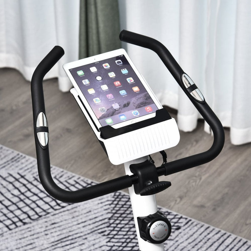 Exercise Bike Stationary Adjustable Height&Magnetic Recumbent Cycling w/ LCD, Phone Holder Adjust Magnetic Foldable