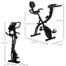 Steel 2-in-1 Exercise Bike w/ Arm Resistance Bands Black