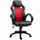Racing PU Leather Office Chair Gaming Sports Swivel Executive Computer Height Adjustable Armchair-Black/Red