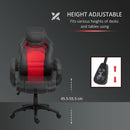 Racing PU Leather Office Chair Gaming Sports Swivel Executive Computer Height Adjustable Armchair-Black/Red