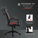 Racing PU Leather Office Chair Gaming Sports Swivel Executive Computer Height Adjustable Armchair-Black/Red