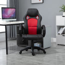 Racing PU Leather Office Chair Gaming Sports Swivel Executive Computer Height Adjustable Armchair-Black/Red