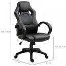 Racing PU Leather Office Chair Executive Desk Gaming Swivel Height Adjustable PC Computer-Black/Grey