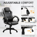 Racing PU Leather Office Chair Executive Desk Gaming Swivel Height Adjustable PC Computer-Black/Grey