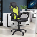 Office Chair Racing Chair Leather Executive Desk Gaming Swivel Adjustable Computer Seat - Black/Green