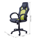 Office Chair Racing Chair Leather Executive Desk Gaming Swivel Adjustable Computer Seat - Black/Green