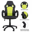 Office Chair Racing Chair Leather Executive Desk Gaming Swivel Adjustable Computer Seat - Black/Green