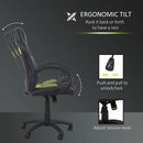 Office Chair Racing Chair Leather Executive Desk Gaming Swivel Adjustable Computer Seat - Black/Green