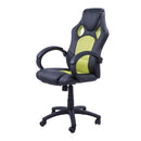 Office Chair Racing Chair Leather Executive Desk Gaming Swivel Adjustable Computer Seat - Black/Green