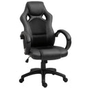 Racing PU Leather Office Chair Adjustable Armchair - Black