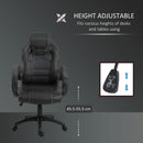 Racing PU Leather Office Chair Adjustable Armchair - Black