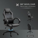 Racing PU Leather Office Chair Adjustable Armchair - Black
