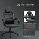 Racing PU Leather Office Chair Adjustable Armchair - Black