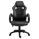 Racing PU Leather Office Chair Adjustable Armchair - Black