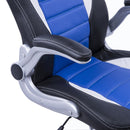 PU Leather Racing Office Chair Bucket Computer Gaming Swivel Adjustable Desk - Black/Blue/White